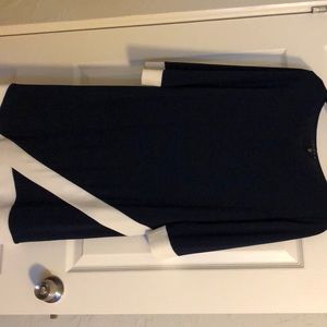 Navy dress with white accents
